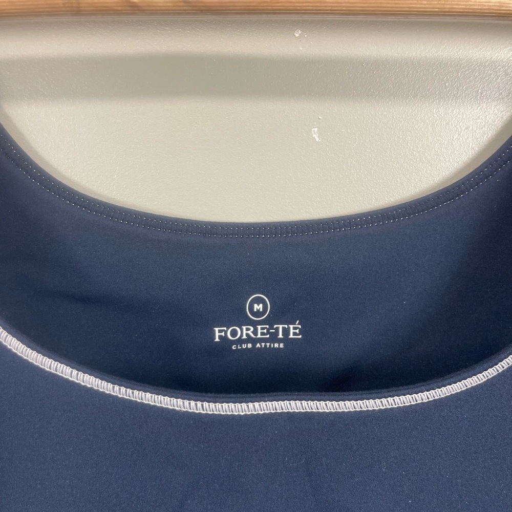 Fore-Té Navy Blue Workout Top Club Attire - Picture 6 of 7